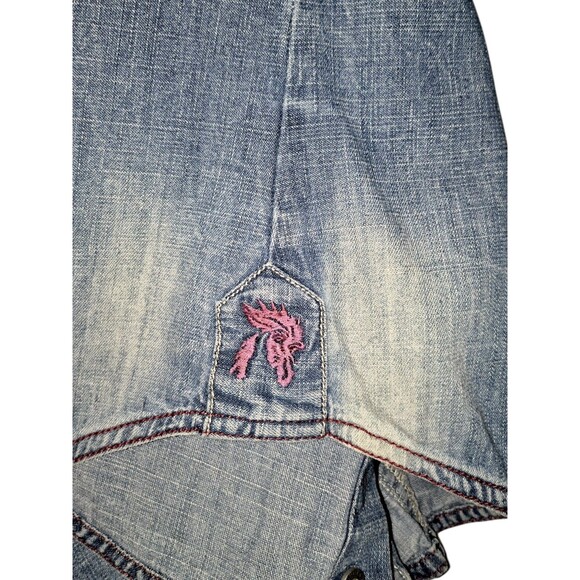 Southern Thread Pearl Snap Western Zip Up Back Long Sleeve Roll Tab Shirt Med - Picture 5 of 7